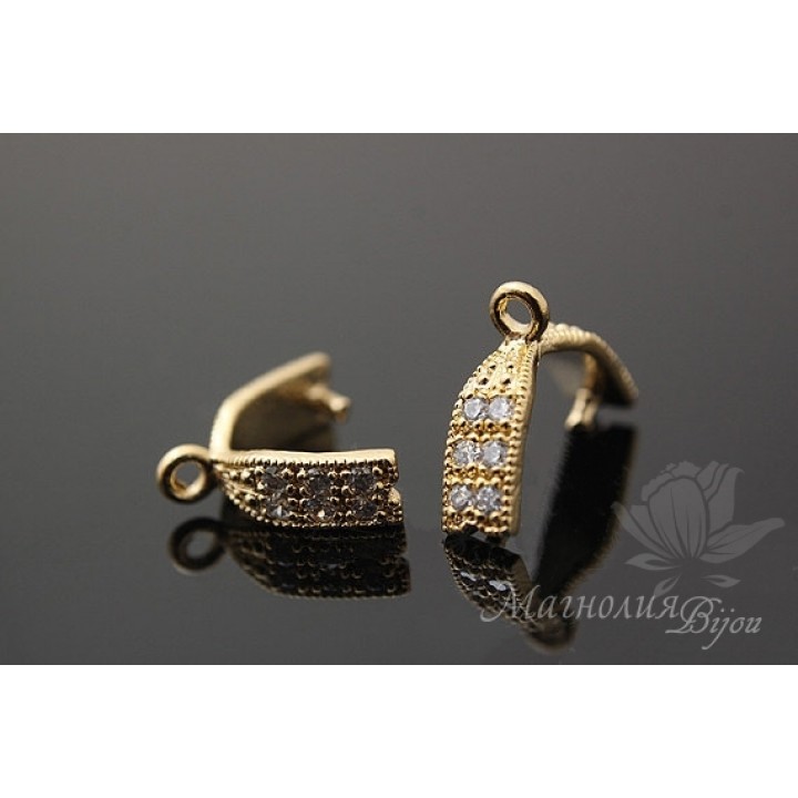 Бейл зажимный "Квадро", позолота 14 карат