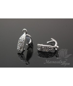 Бейл зажимный "Квадро", родиевое покрытие