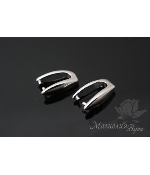 Бейл зажимный "Глянец", родиевое покрытие