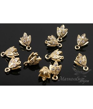 БЕЙЛ зажимный "Лепестки", позолота 14 карат
