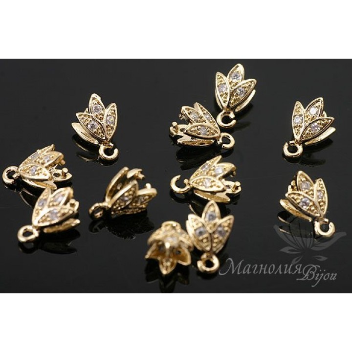 БЕЙЛ зажимный "Лепестки", позолота 14 карат