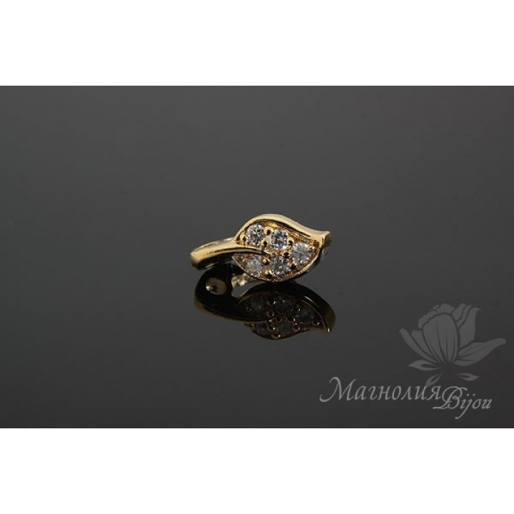 БЕЙЛ зажимный "Листик", позолота 14 карат