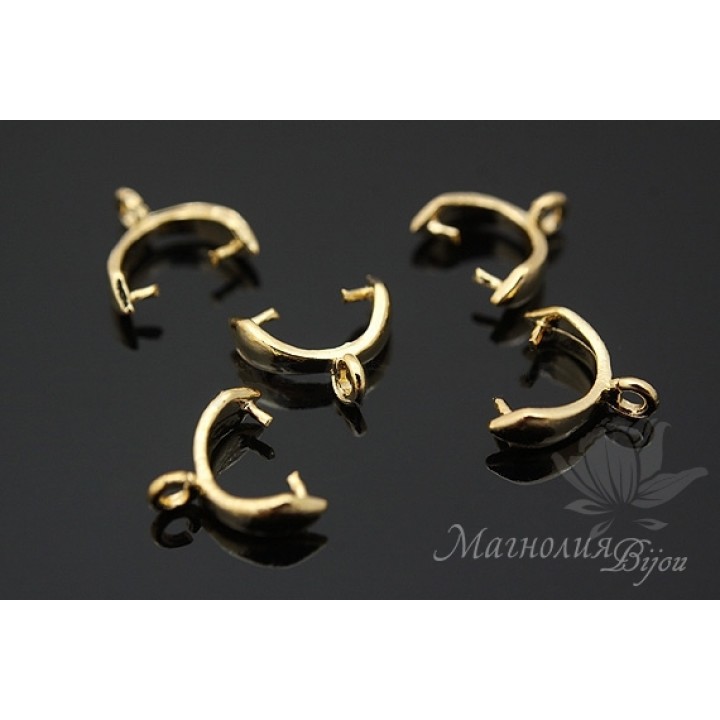 Бейл зажимный "Гладкий", позолота 14 карат