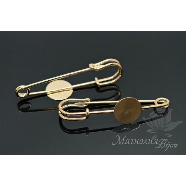 ОСНОВА для броши-булавки с платформой 15мм, позолота 16 карат