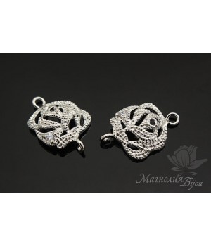 КОННЕКТОР "Розочка", родиевое покрытие