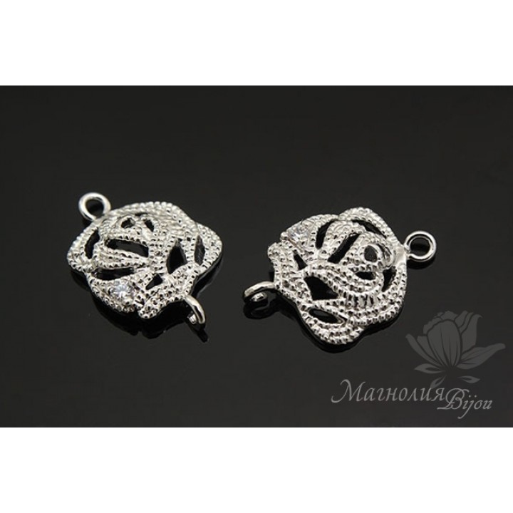 КОННЕКТОР "Розочка", родиевое покрытие