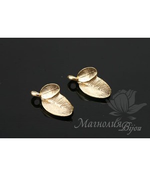 Коннектор "Small leaf", позолота 14 карат