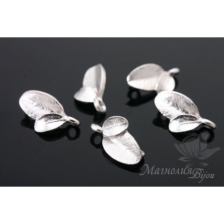 Коннектор "Small leaf", родиевое покрытие