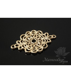 Коннектор "Кружево", позолота 14 карат
