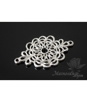 Коннектор "Кружево", родиевое покрытие