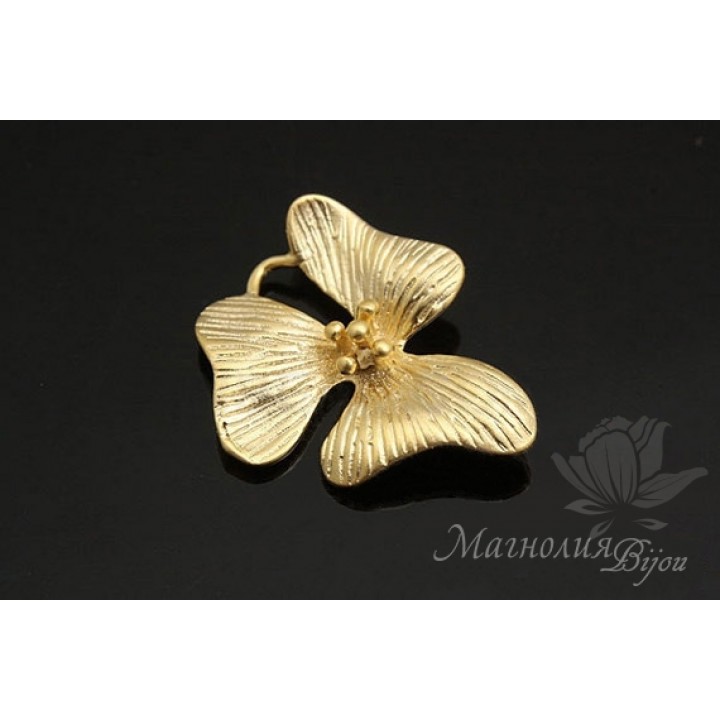 Коннектор "Фиалка", позолота 14 карат