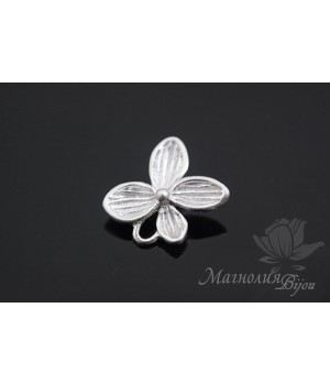 КОННЕКТОР "Гортензия малая", родиевое покрытие