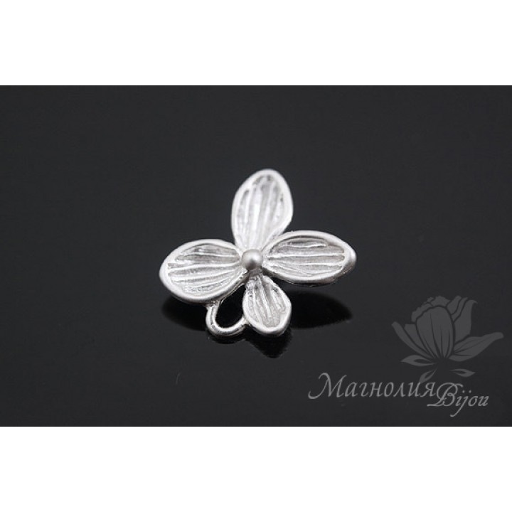 КОННЕКТОР "Гортензия малая", родиевое покрытие