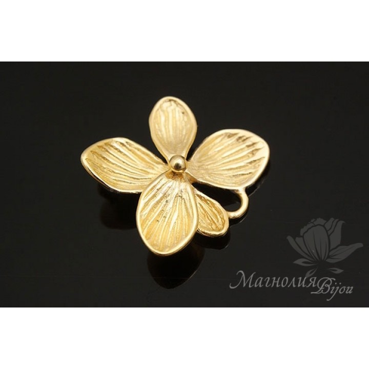 КОННЕКТОР "Гортензия большая", позолота 14 карат