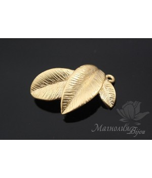 КОННЕКТОР "Листья", позолота 14 карат