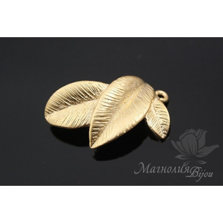 КОННЕКТОР "Листья", позолота 14 карат