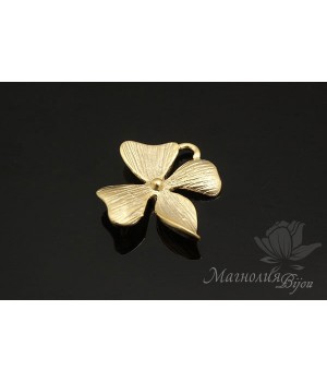 КОННЕКТОР "Герань малая", позолота 14 карат