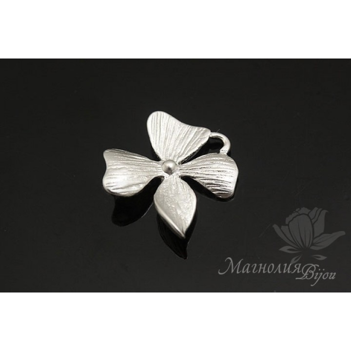 КОННЕКТОР "Герань малая", родиевое покрытие