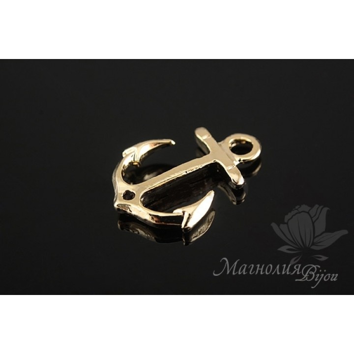 КОННЕКТОР "Якорь", позолота 14 карат