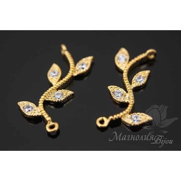 Коннектор "Вьюнок", позолота 14 карат