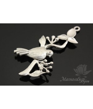 КОННЕКТОР "Снегири", родиевое покрытие