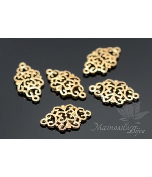 КОННЕКТОР "Орнамент Paisley", позолота 14 карат