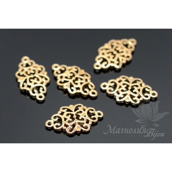 КОННЕКТОР "Орнамент Paisley", позолота 14 карат