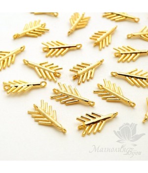 КОННЕКТОР "Ёлочка", позолота 16 карат