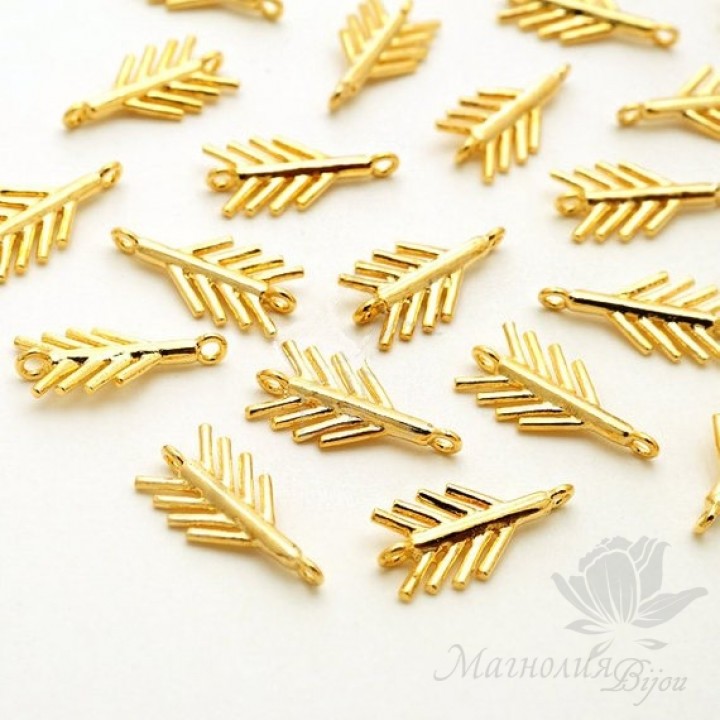 КОННЕКТОР "Ёлочка", позолота 16 карат