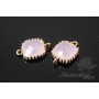 КОННЕКТОР "Розовый кварц crystal", позолота 14 карат