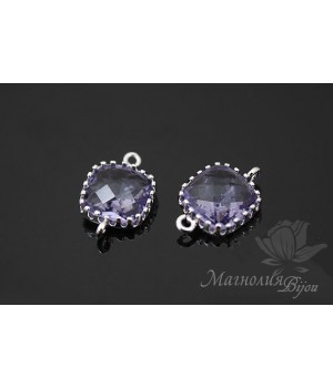 Коннектор "Танзанит crystal", родиевое покрытие
