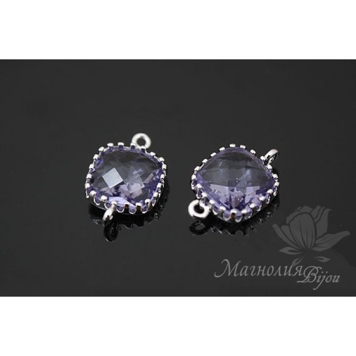 Коннектор "Танзанит crystal", родиевое покрытие