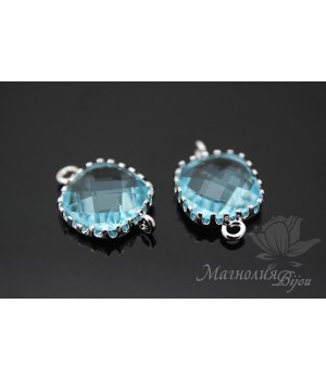 КОННЕКТОР "Топаз crystal", родиевое покрытие(белое золото)