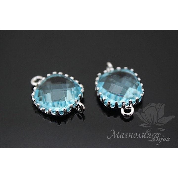 КОННЕКТОР "Топаз crystal", родиевое покрытие(белое золото)