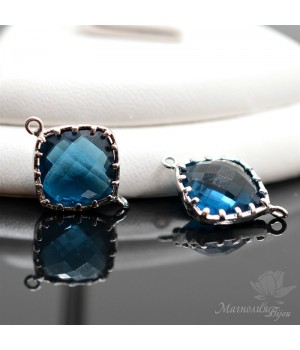 КОННЕКТОР "Сапфир Square", родиевое покрытие(белое золото)