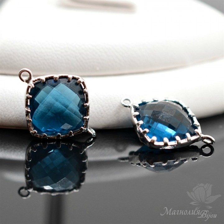 КОННЕКТОР "Сапфир Square", родиевое покрытие(белое золото)