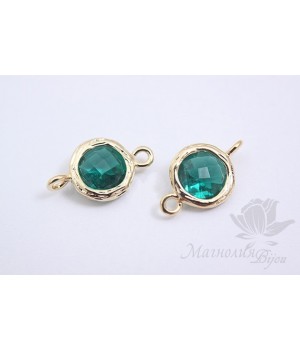 КОННЕКТОР "Emerald gloss", позолота 14 карат