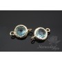 КОННЕКТОР "Aquamarine gloss", позолота 14 карат