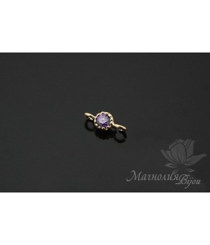 КОННЕКТОР "Аметист Baby" 3,5 мм, позолота 14 карат КОННЕКТОР "Аметист Baby" 3,5 мм, позолота 14 карат