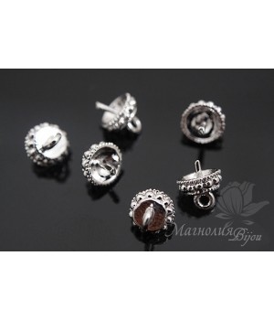 ШАПОЧКА для бусин "Самарканд", родиевое покрытие