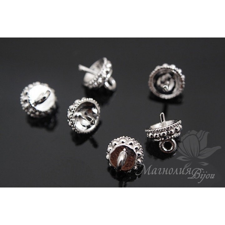 ШАПОЧКА для бусин "Самарканд", родиевое покрытие