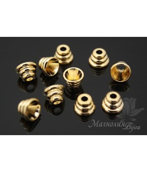 ШАПОЧКА для бусин "Чалма", позолота 14 карат