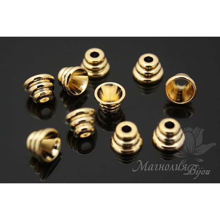 ШАПОЧКА для бусин "Чалма", позолота 14 карат