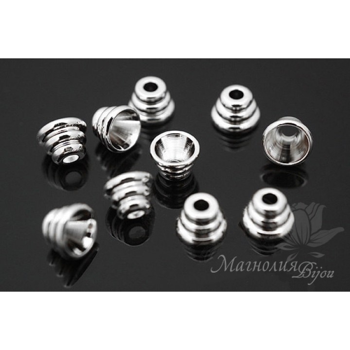 ШАПОЧКА для бусин "Чалма", родиевое покрытие