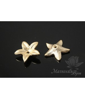 ШАПОЧКА для бусин "Люсия", позолота 14 карат