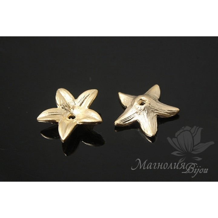 ШАПОЧКА для бусин "Люсия", позолота 14 карат