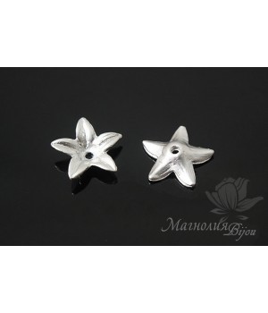 ШАПОЧКА для бусин "Люсия", родиевое покрытие