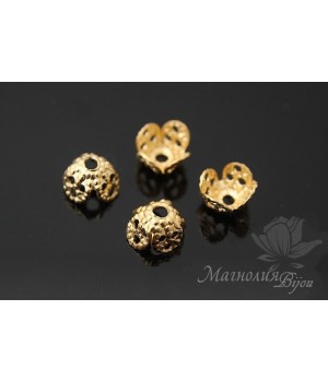 ШАПОЧКА для бусин "Delicate", позолота 14 карат ШАПОЧКА для бусин "Delicate", позолота 14 карат