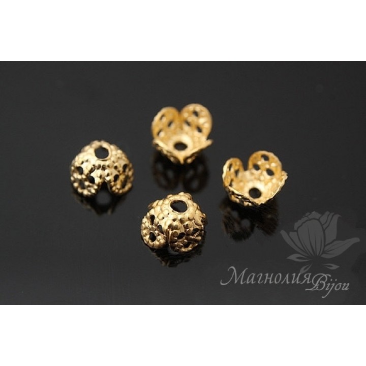 ШАПОЧКА для бусин "Delicate", позолота 14 карат