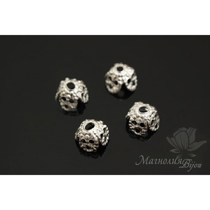 ШАПОЧКА для бусин "Delicate", родиевое покрытие